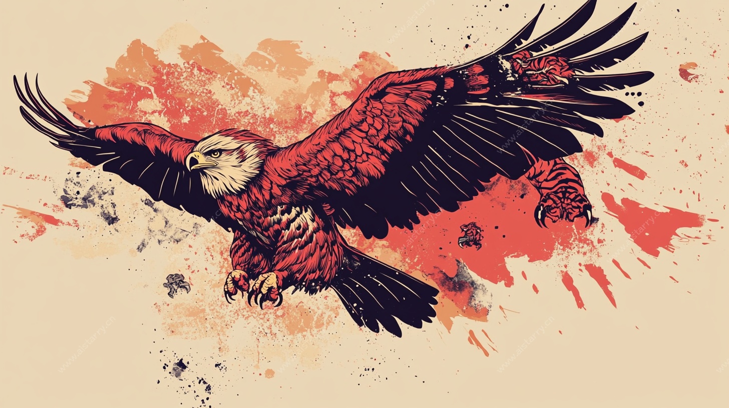 展翅雄鹰艺术插画