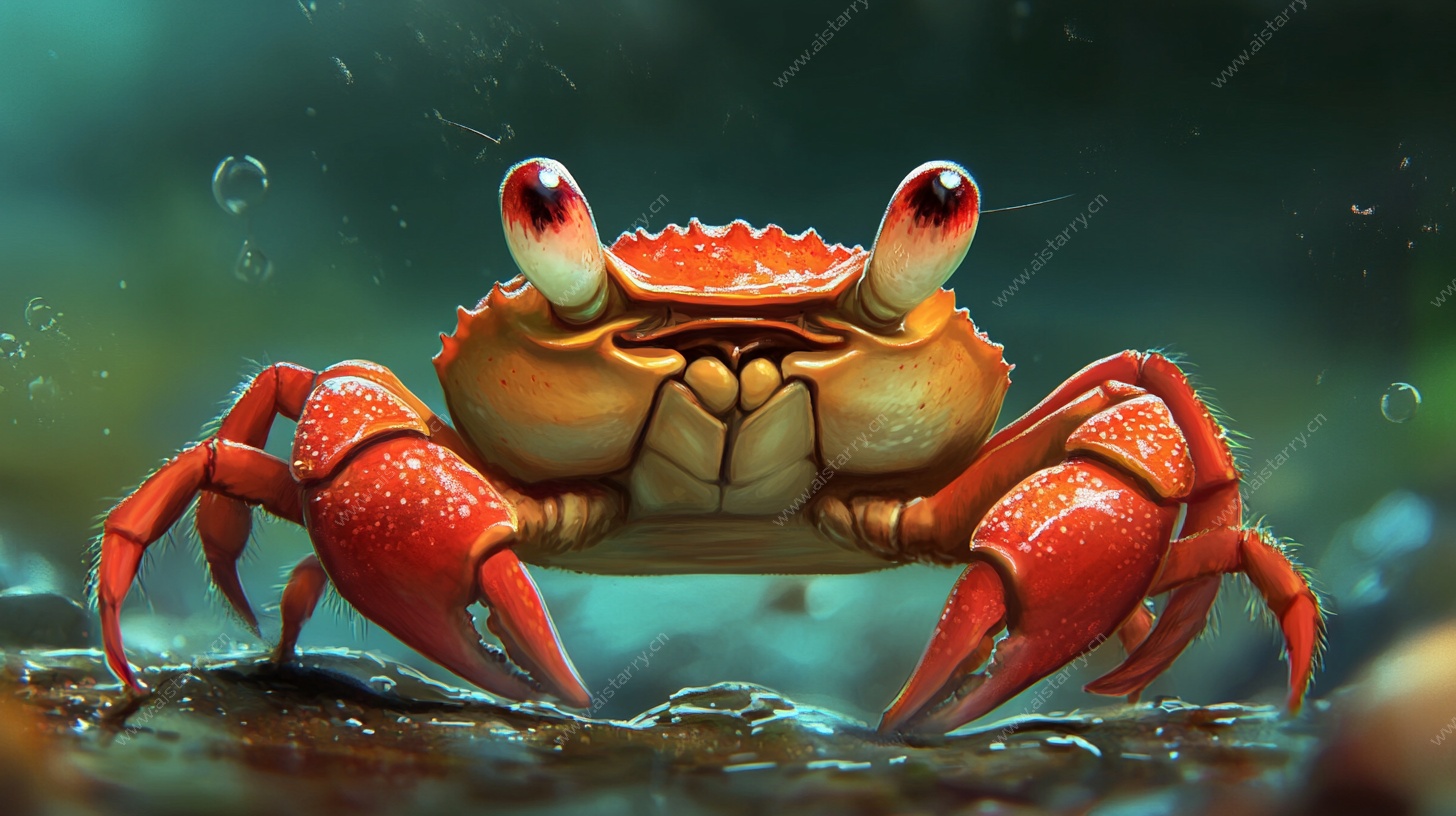 海底红蟹特写