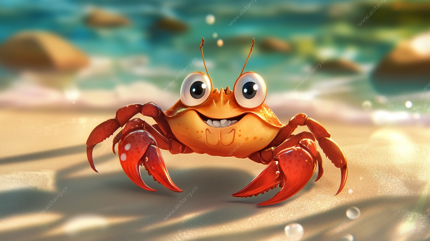 沙滩上的可爱螃蟹