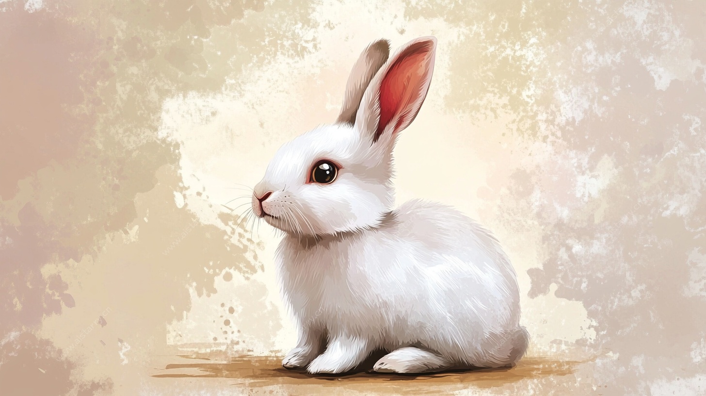 可爱白兔插画