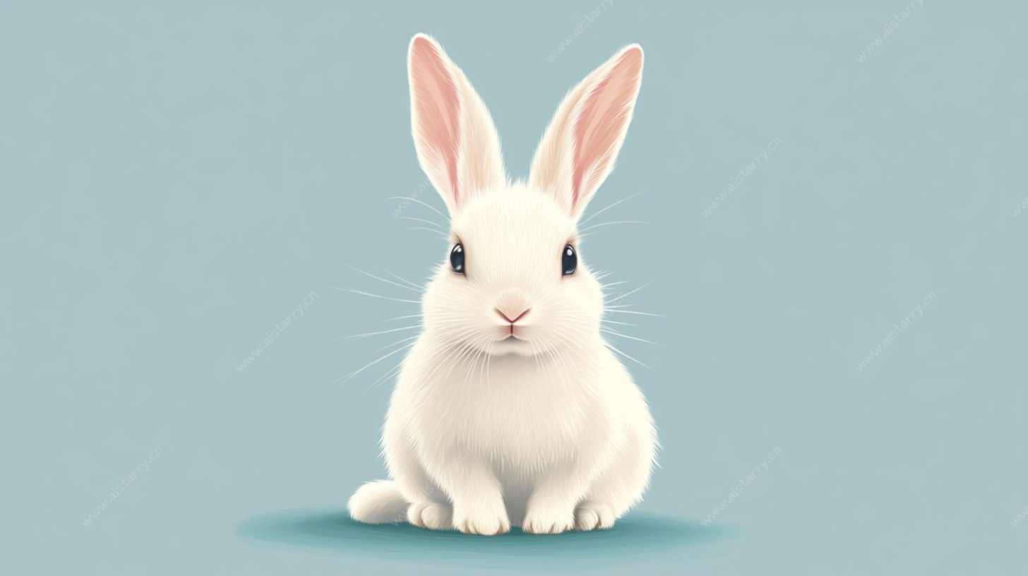 可爱白兔萌态立绘