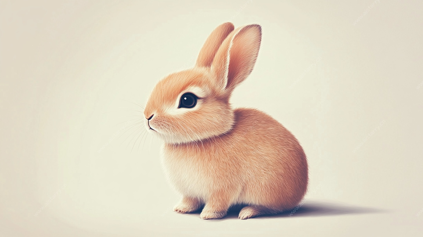 可爱萌兔侧影图