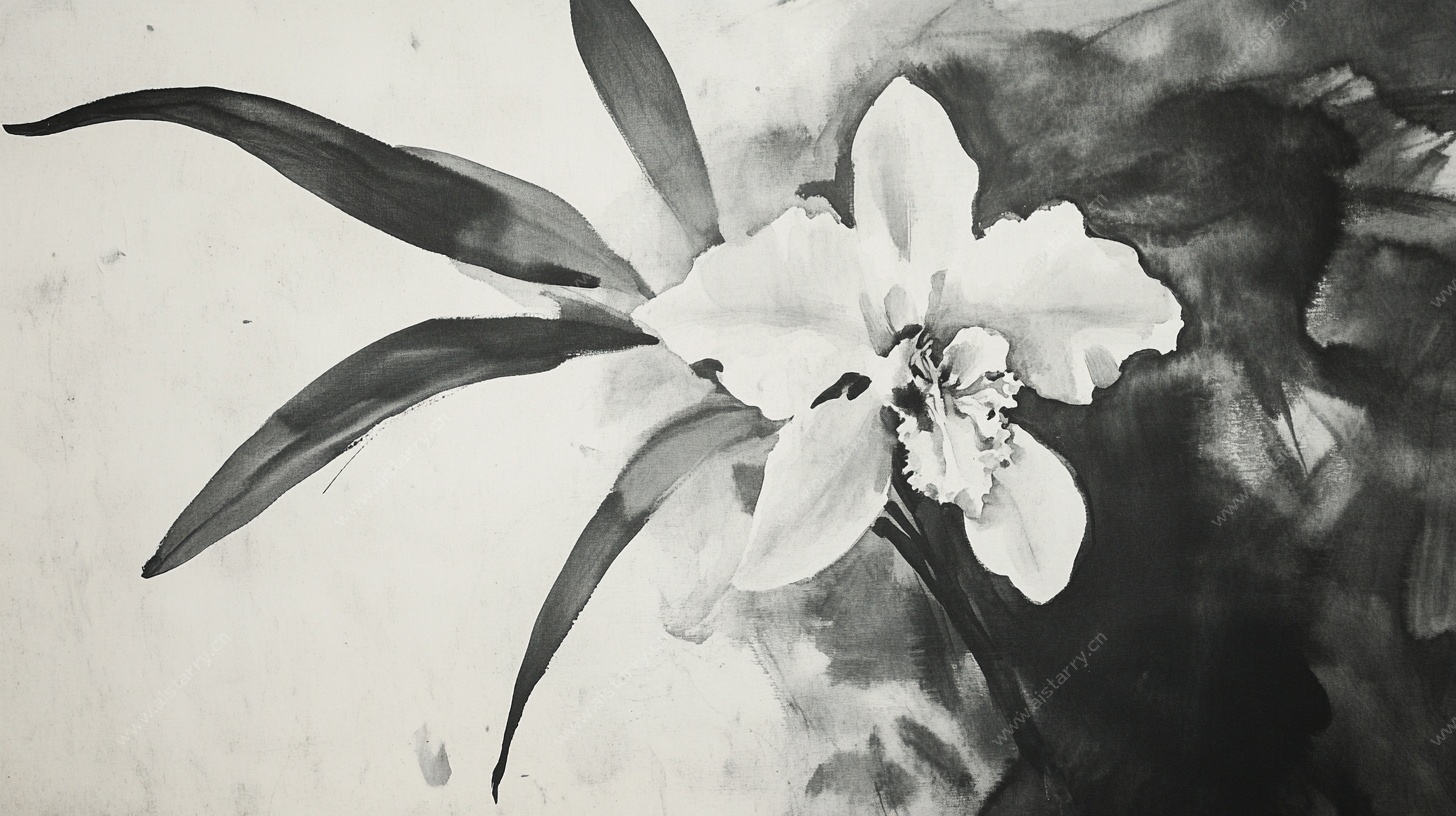 水墨兰花图