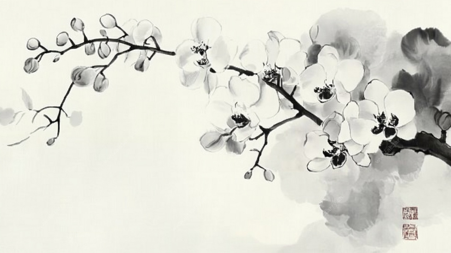 水墨兰花图