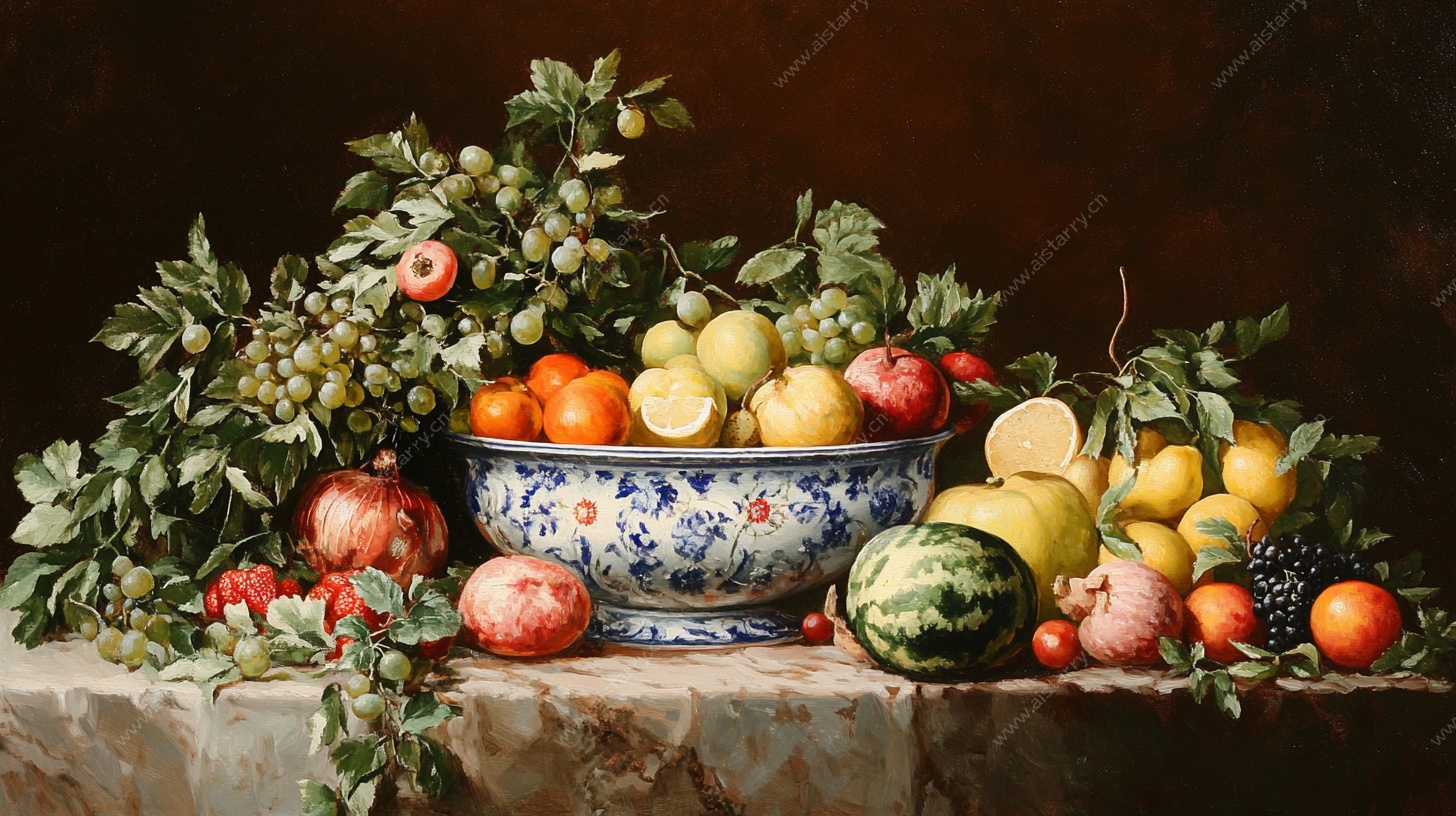 古典静物水果油画
