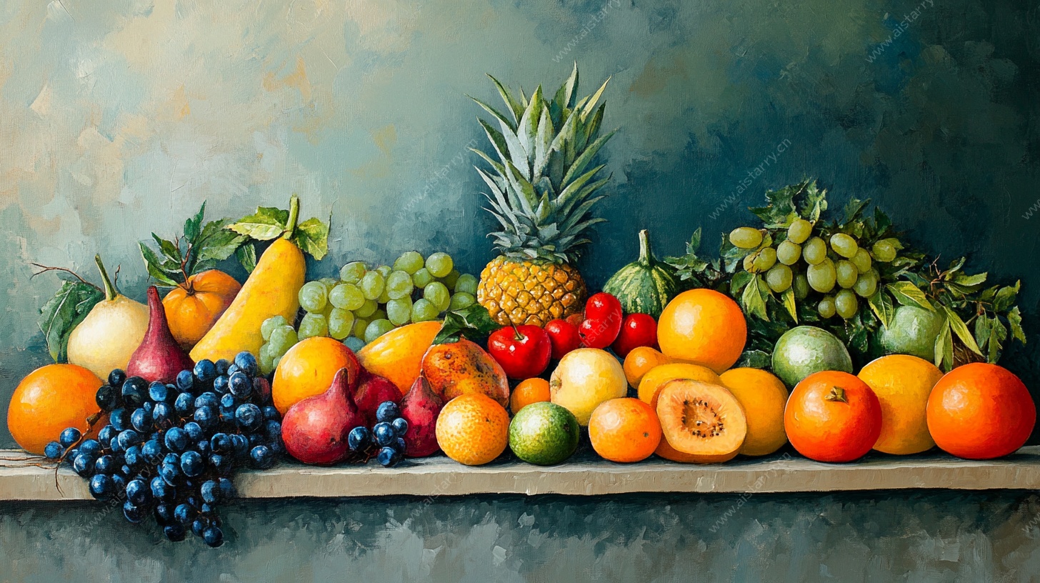 缤纷水果静物画