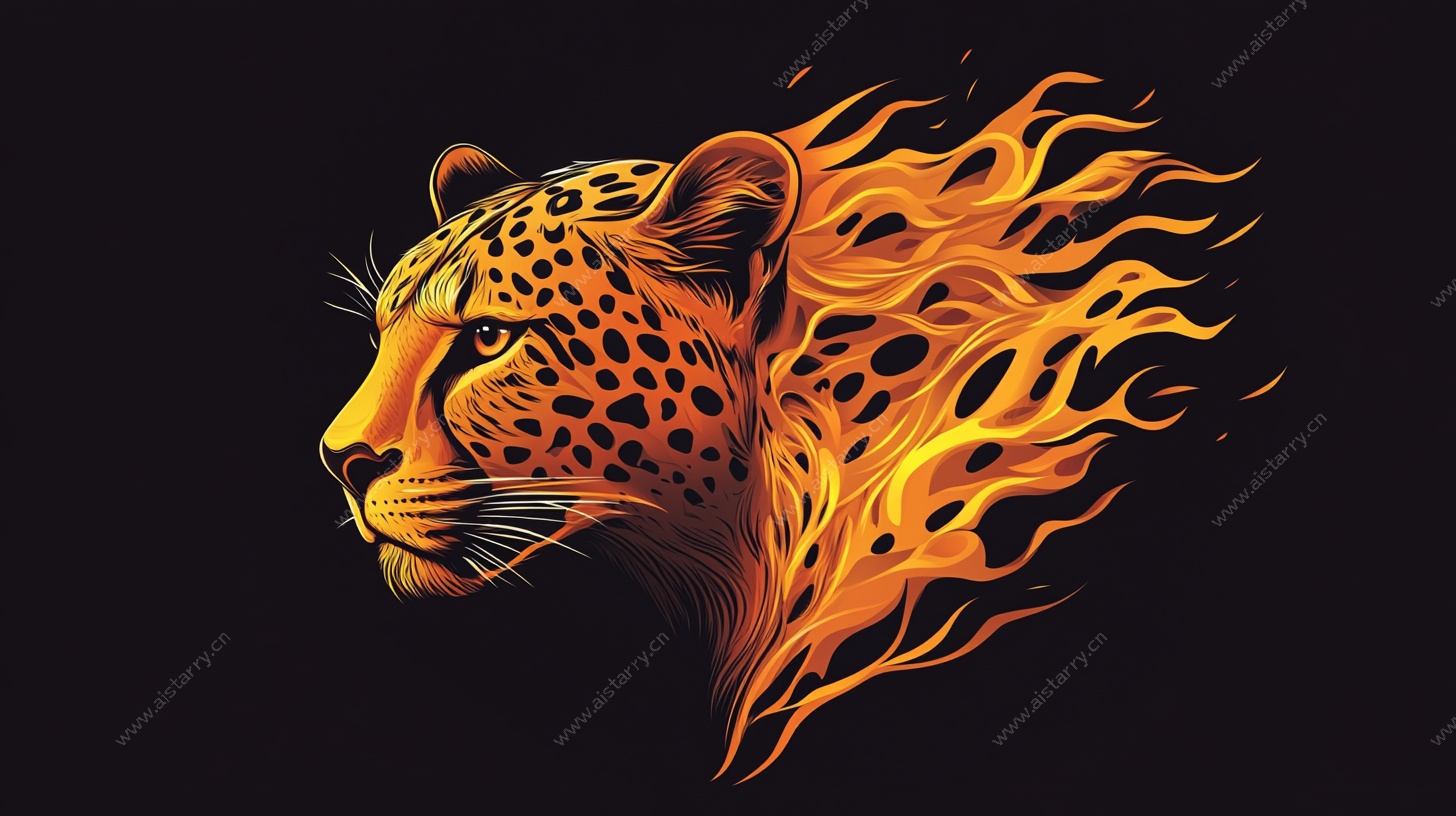 火焰猎豹 野性与力量象征