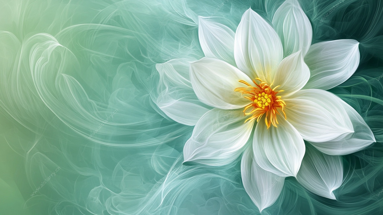 梦幻白莲 灵动背景图