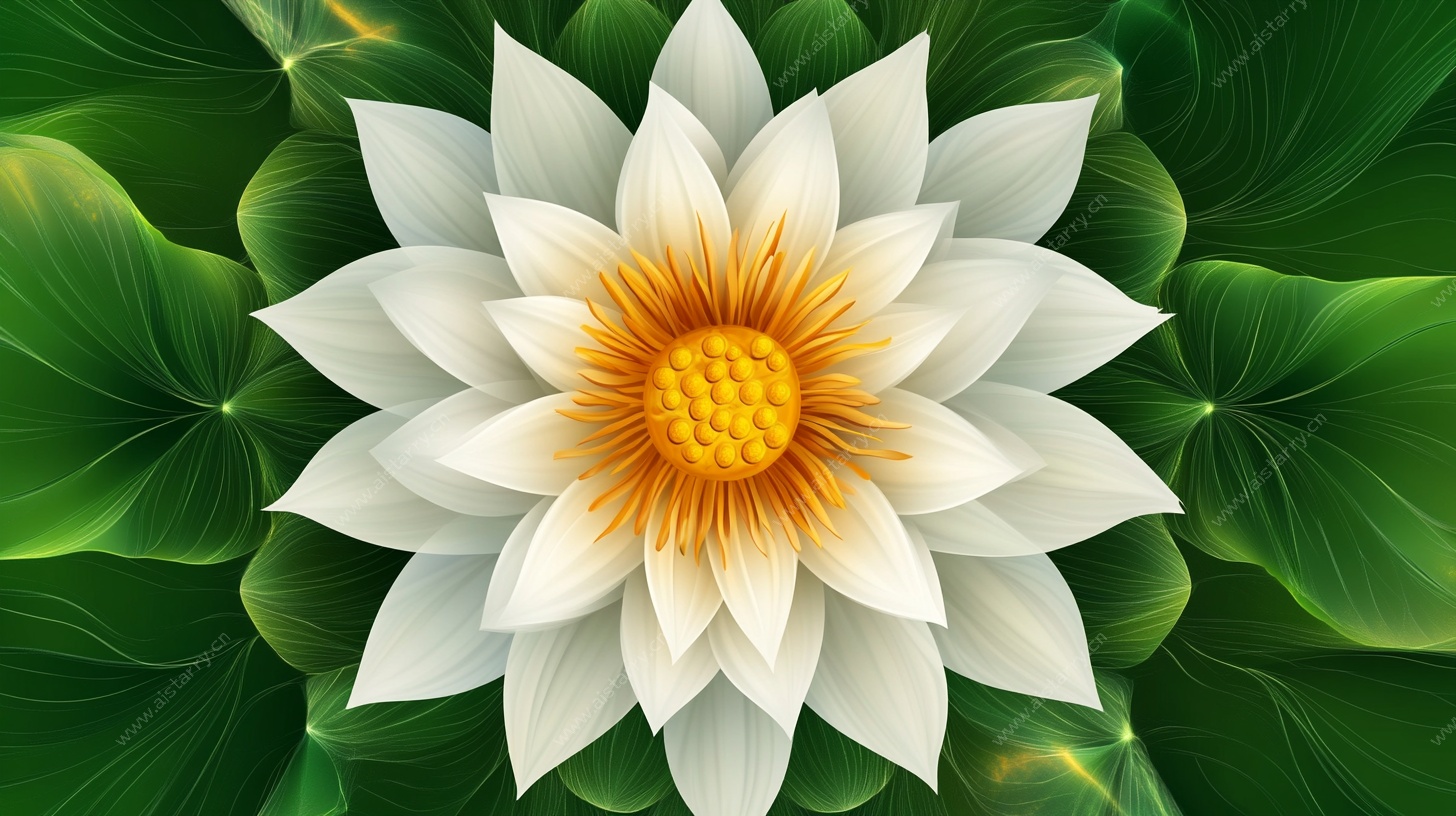 绽放的圣洁白莲花