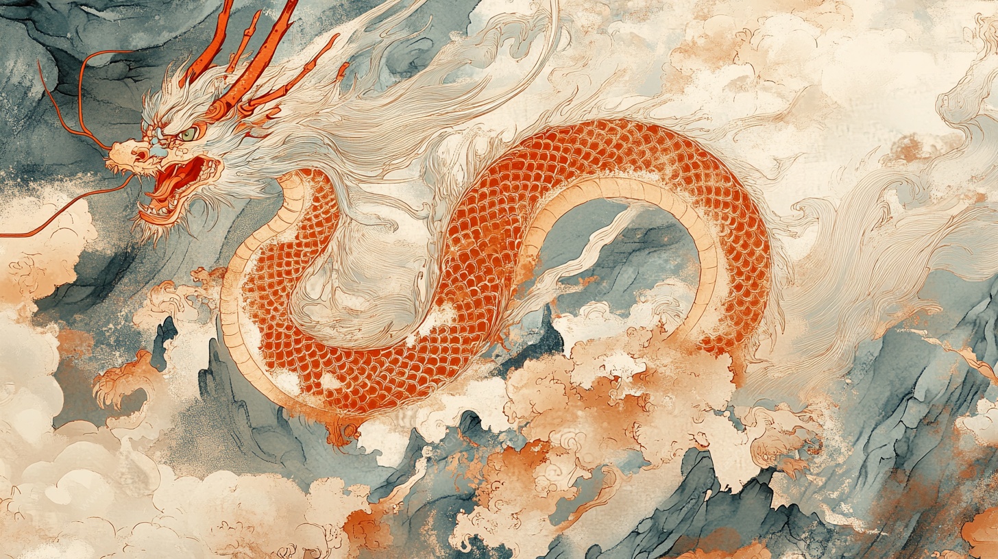 祥龙遨游云海图