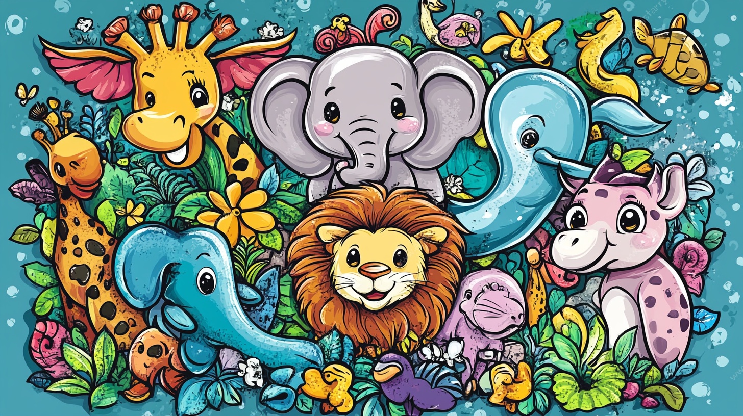 缤纷卡通动物大聚会