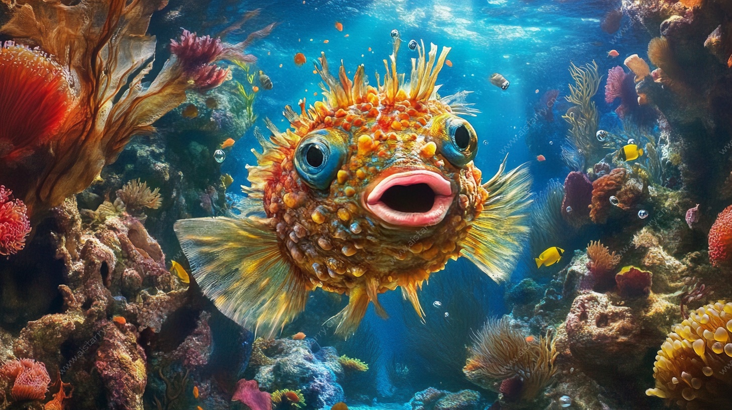 海洋中的梦幻刺鲀