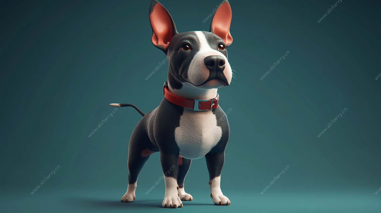 可爱斗牛犬3D形象展示