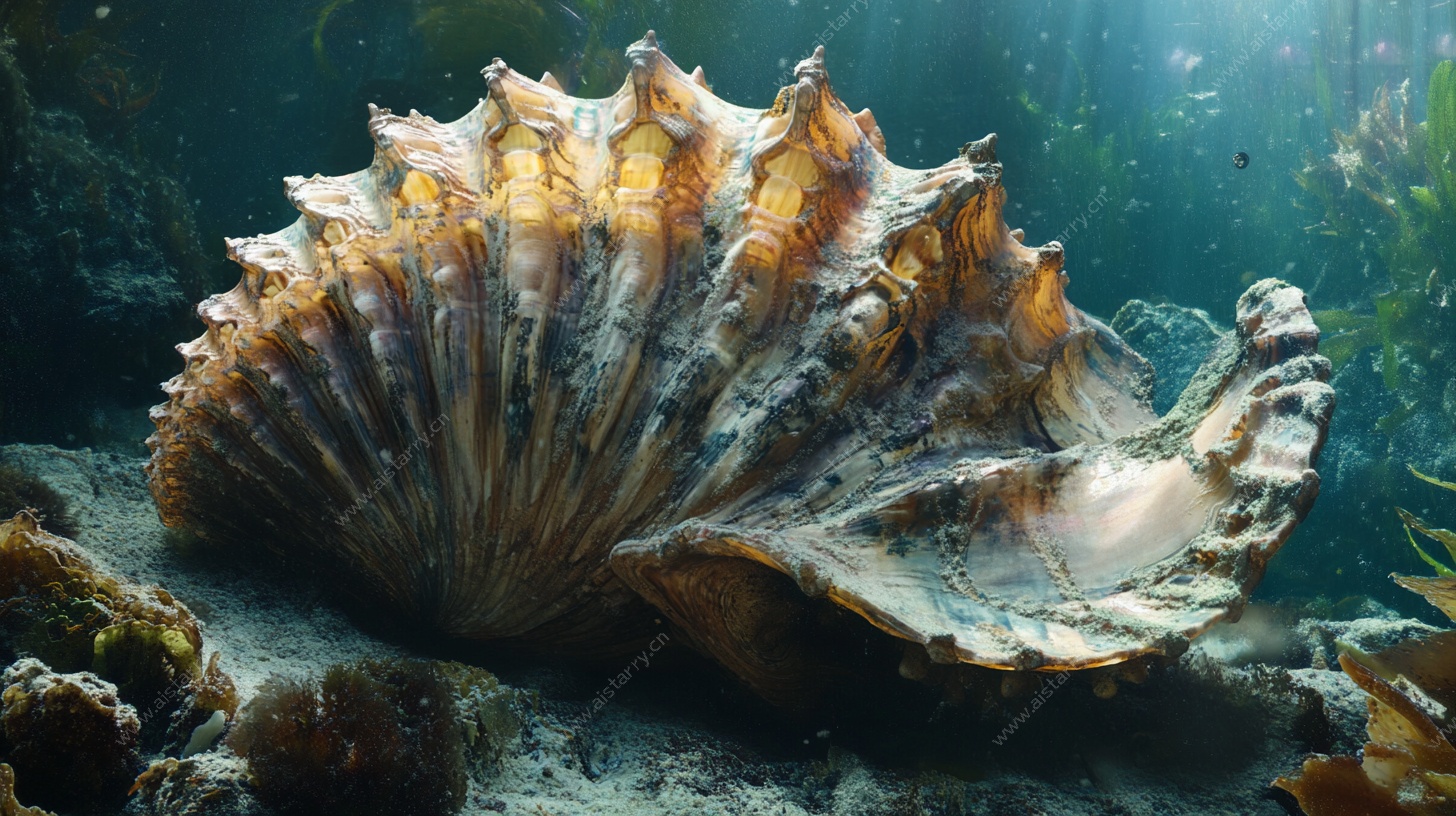 深海巨贝壳的奇幻之景