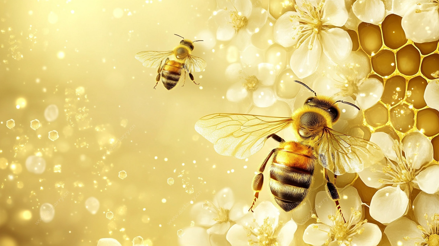 蜜蜂与蜂巢的梦幻场景
