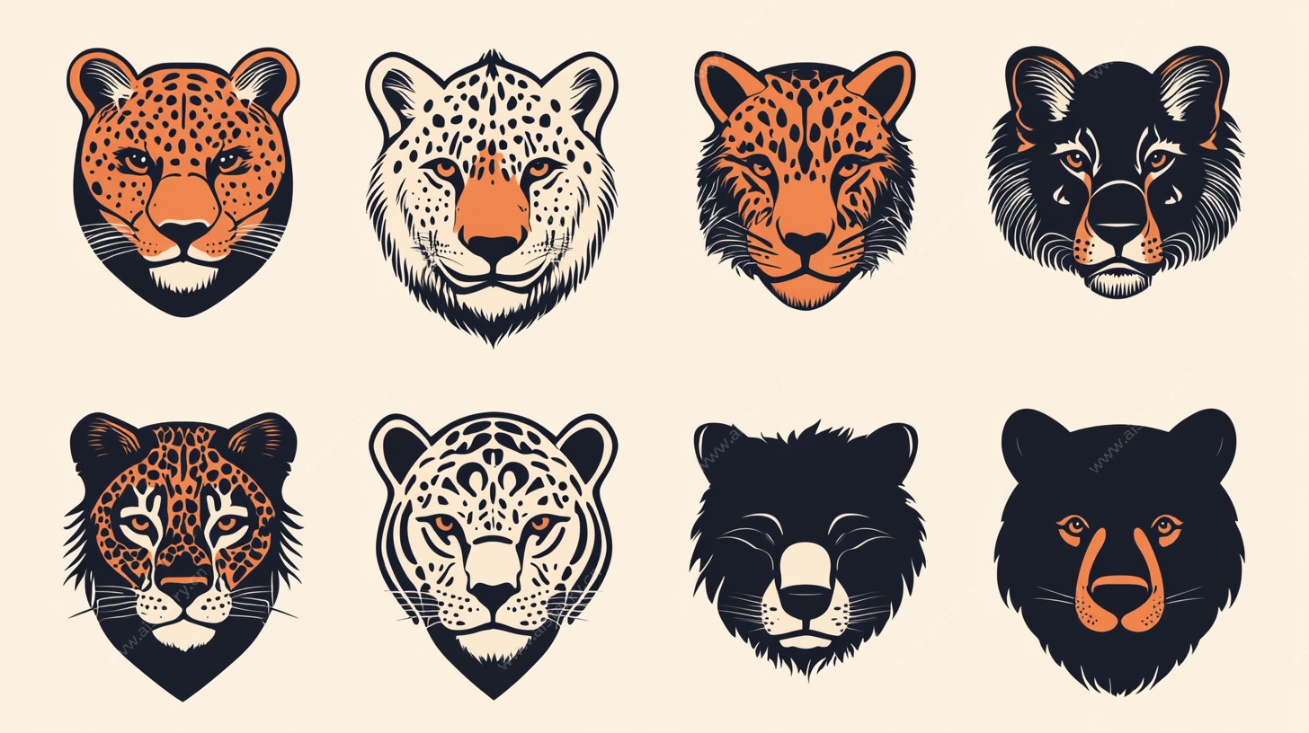 动物头像插画集合