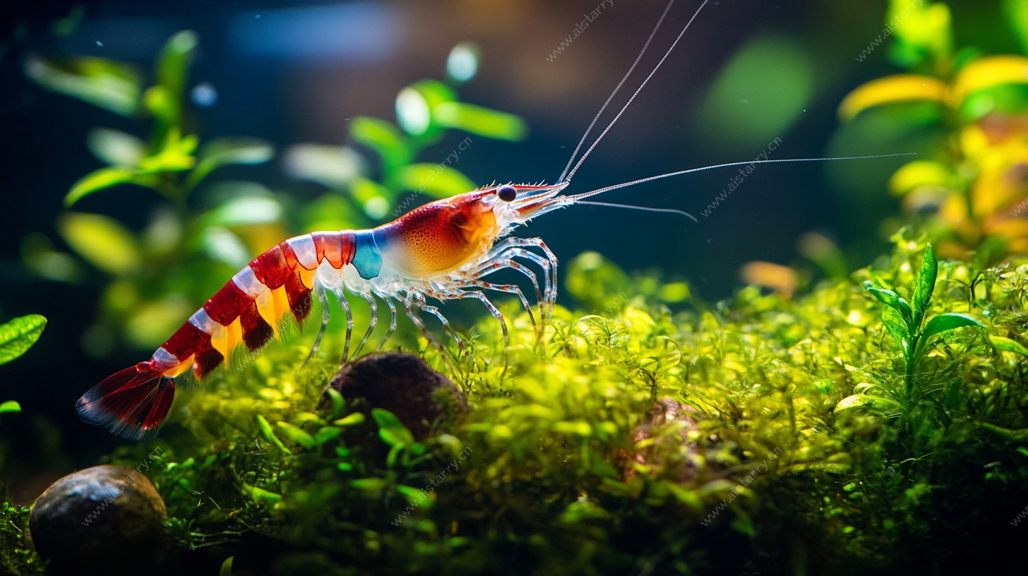 水族箱中的多彩虾