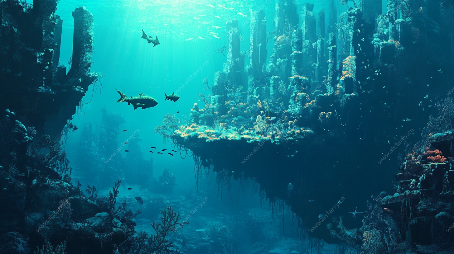 梦幻海底神秘珊瑚礁景观