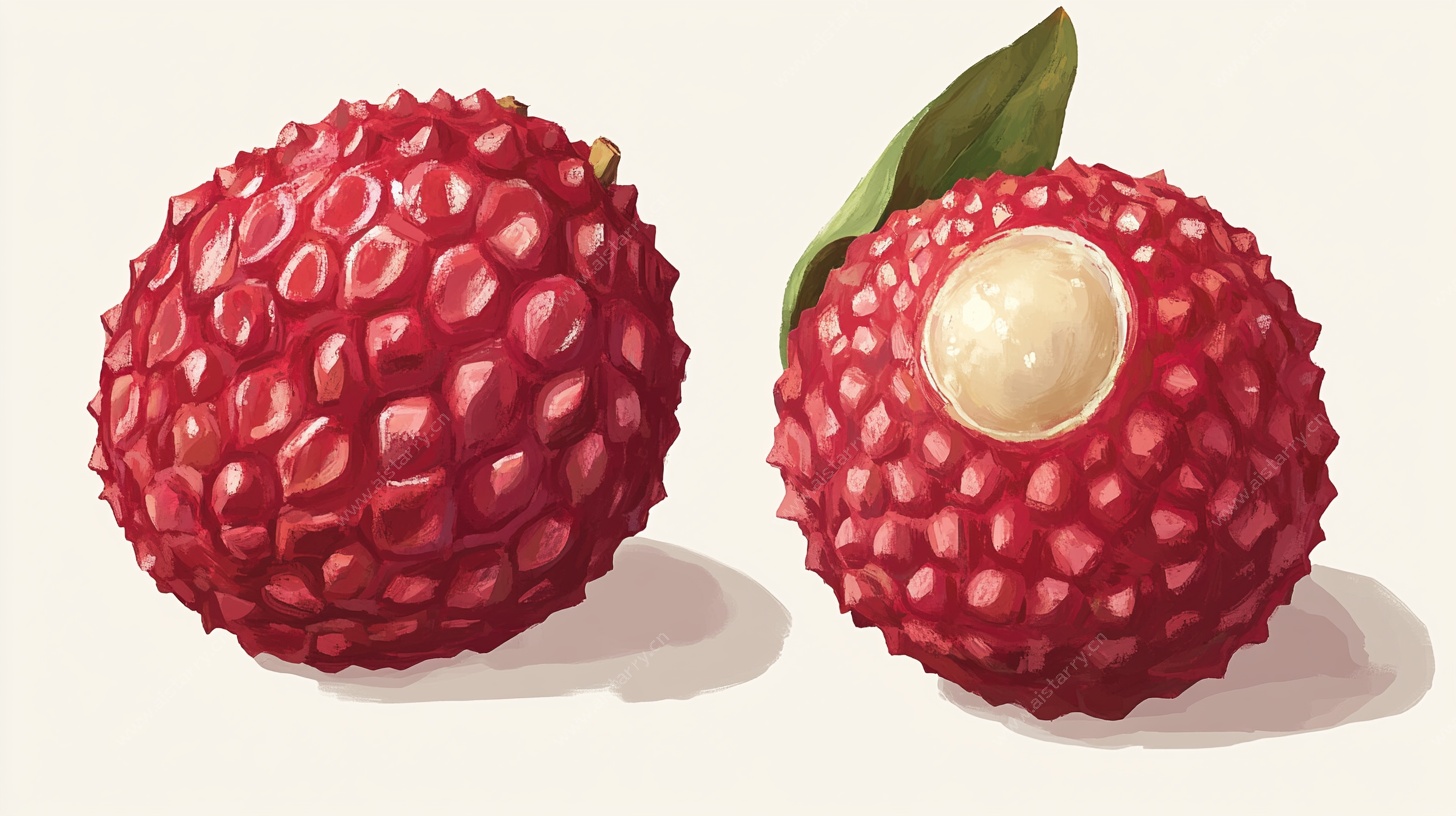 饱满荔枝插画图