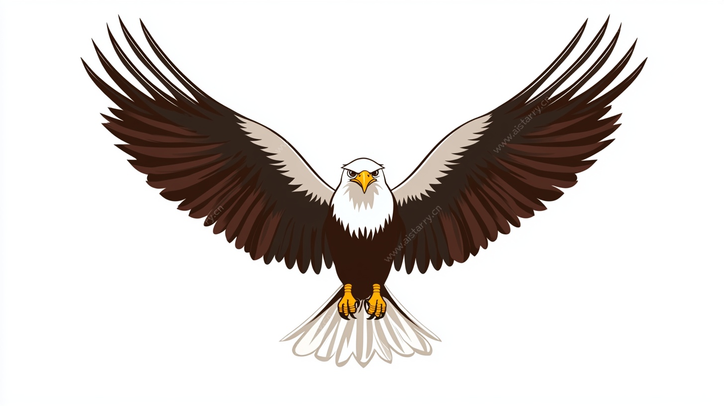 展翅翱翔的白头鹰