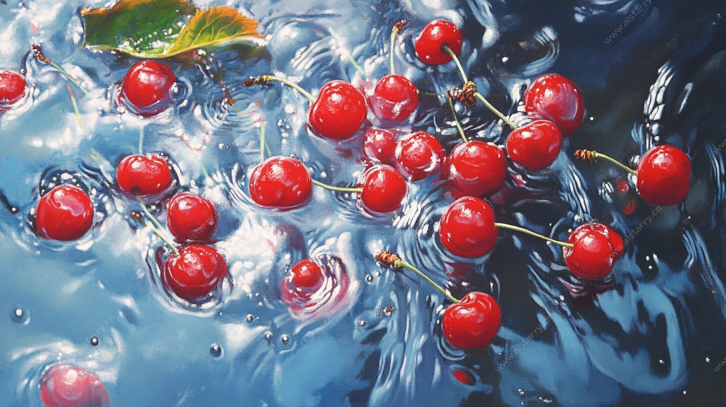 水中红樱桃