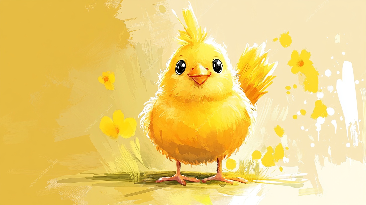 可爱小黄鸡插画