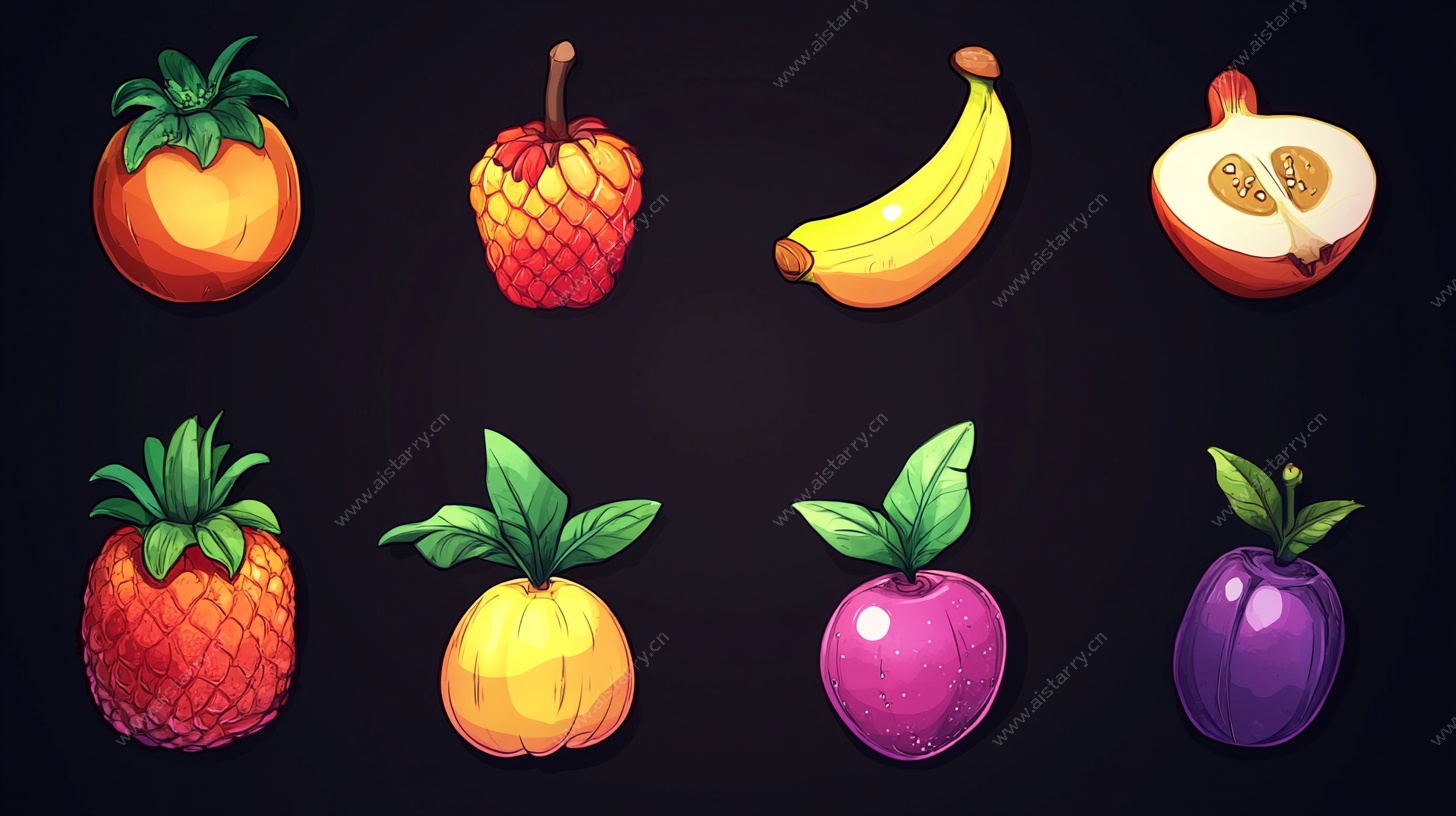 缤纷手绘水果集合图