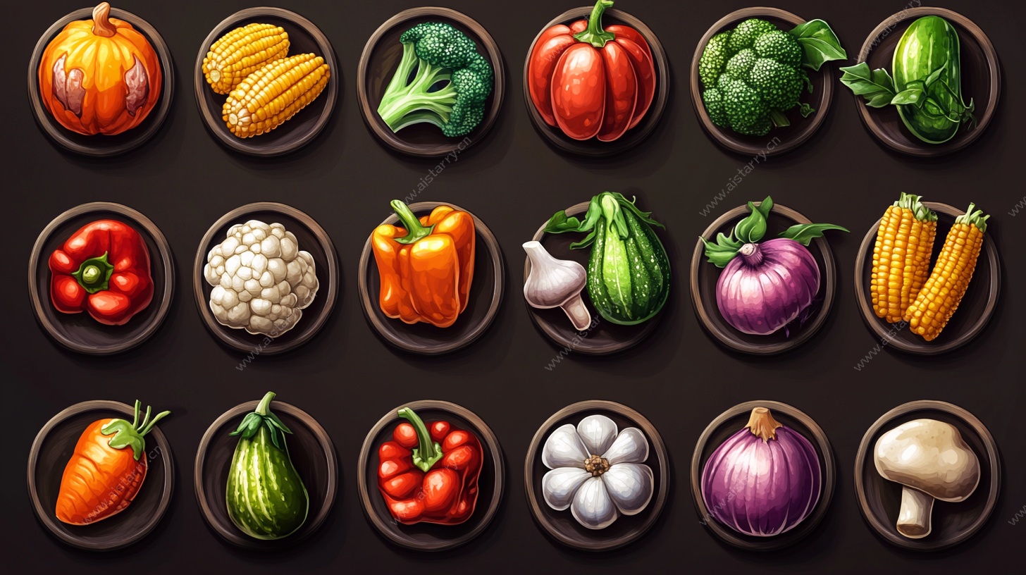 多彩蔬菜摆盘展示