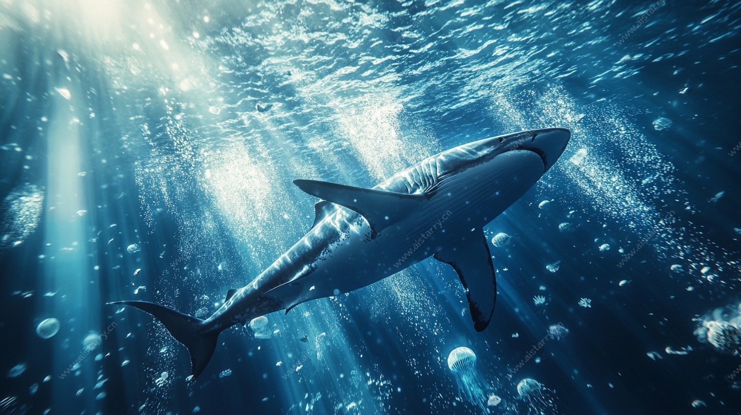 深海中的优雅鲨鱼