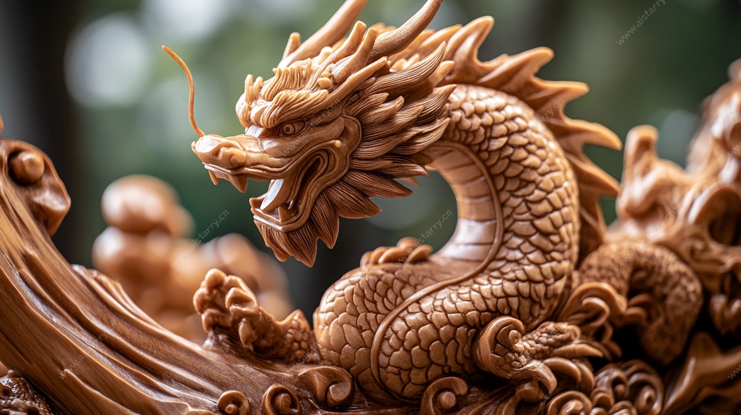 木雕祥龙摆件