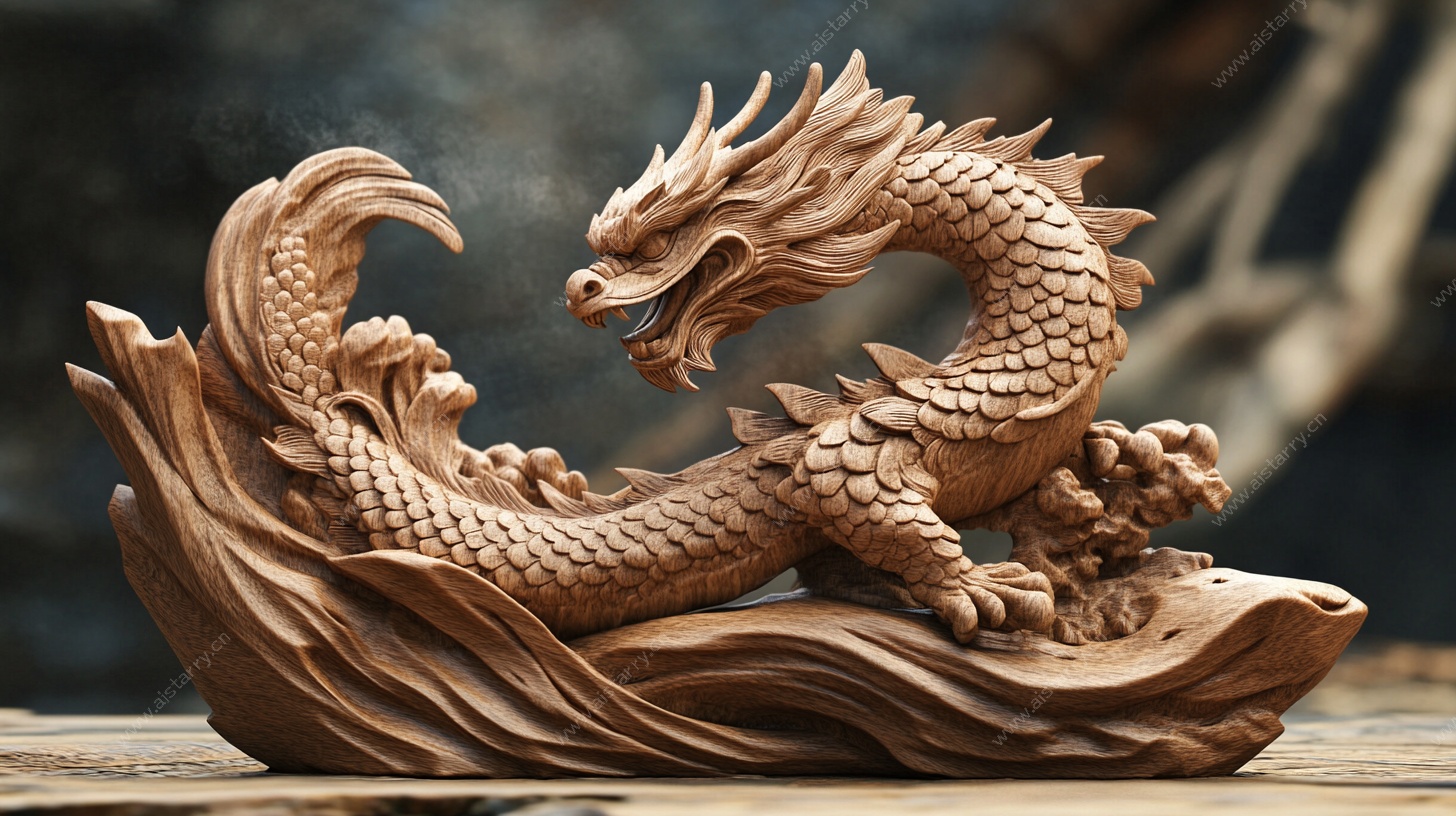 木雕祥龙摆件