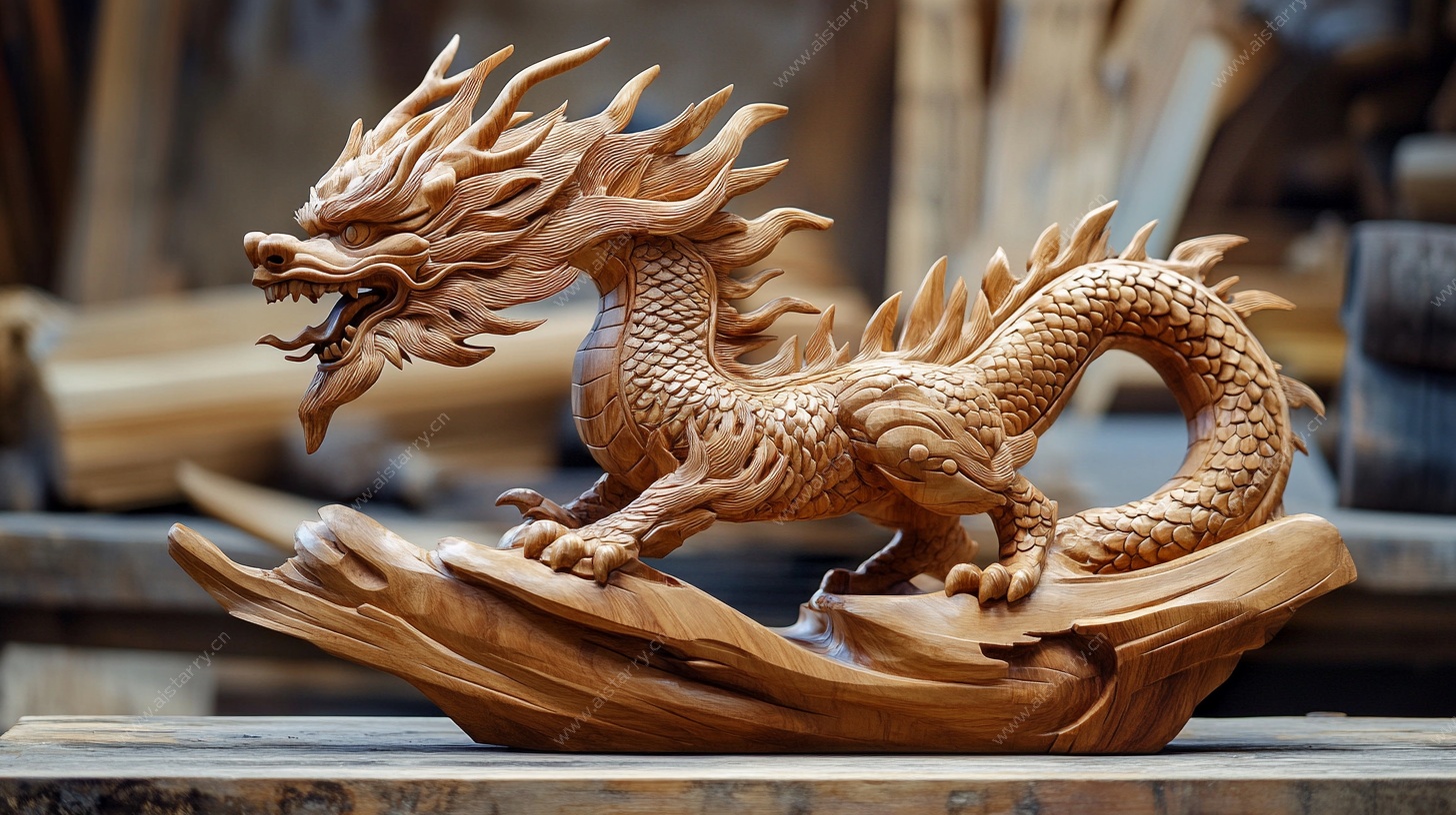 木雕祥龙摆件