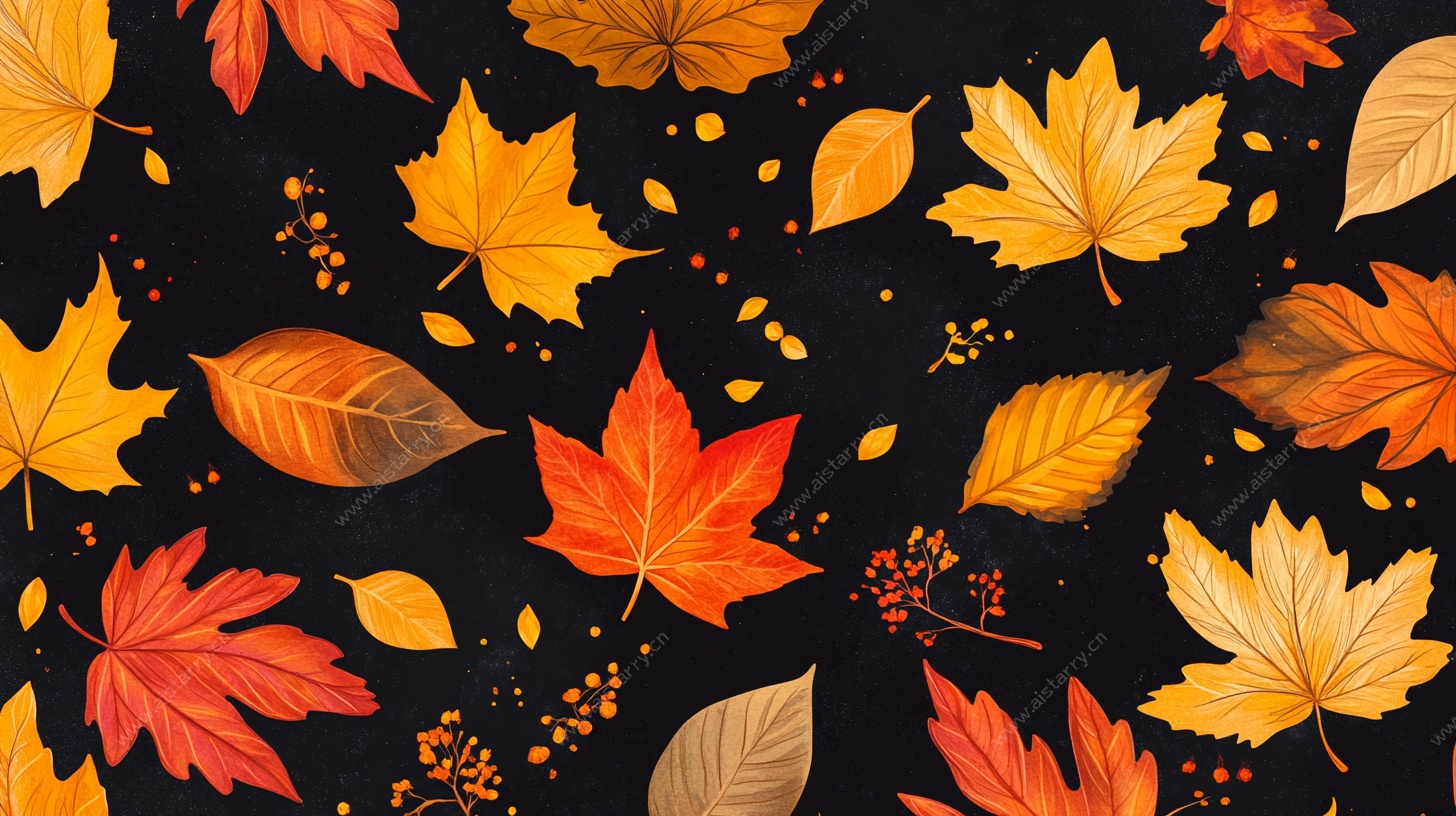 秋景枫叶图案背景图