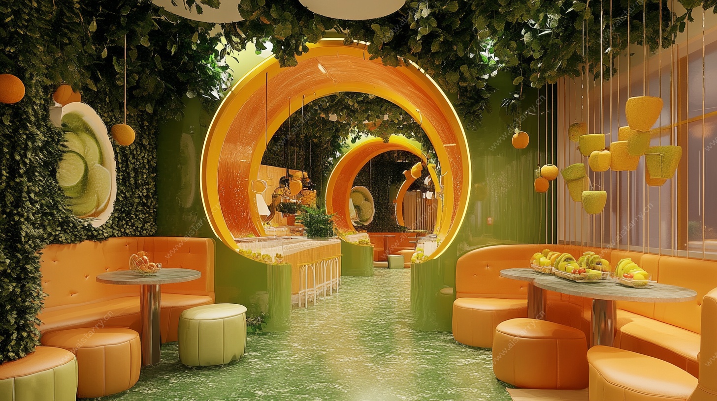 梦幻橙色休闲空间