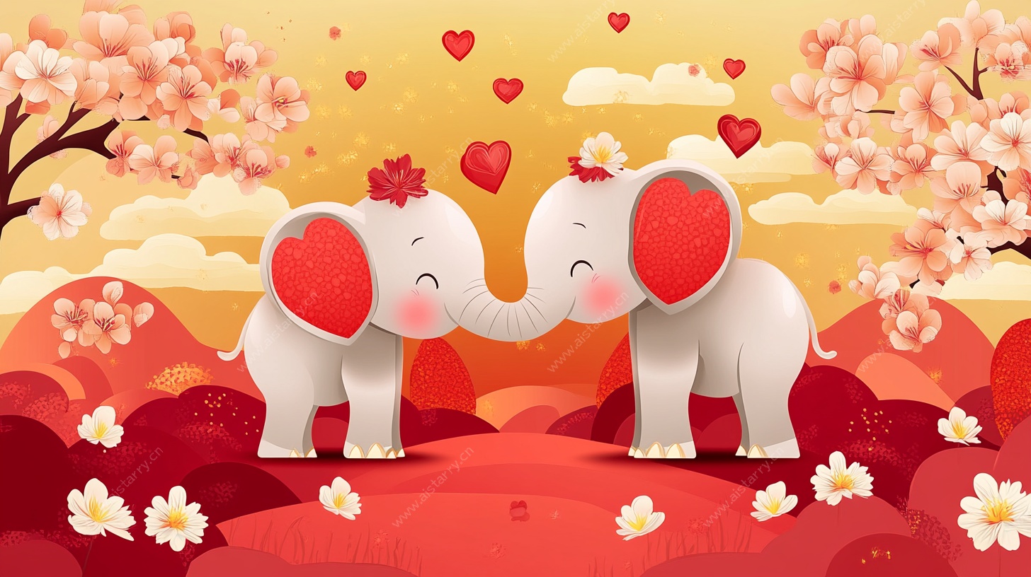 浪漫象情侣 春日爱情景