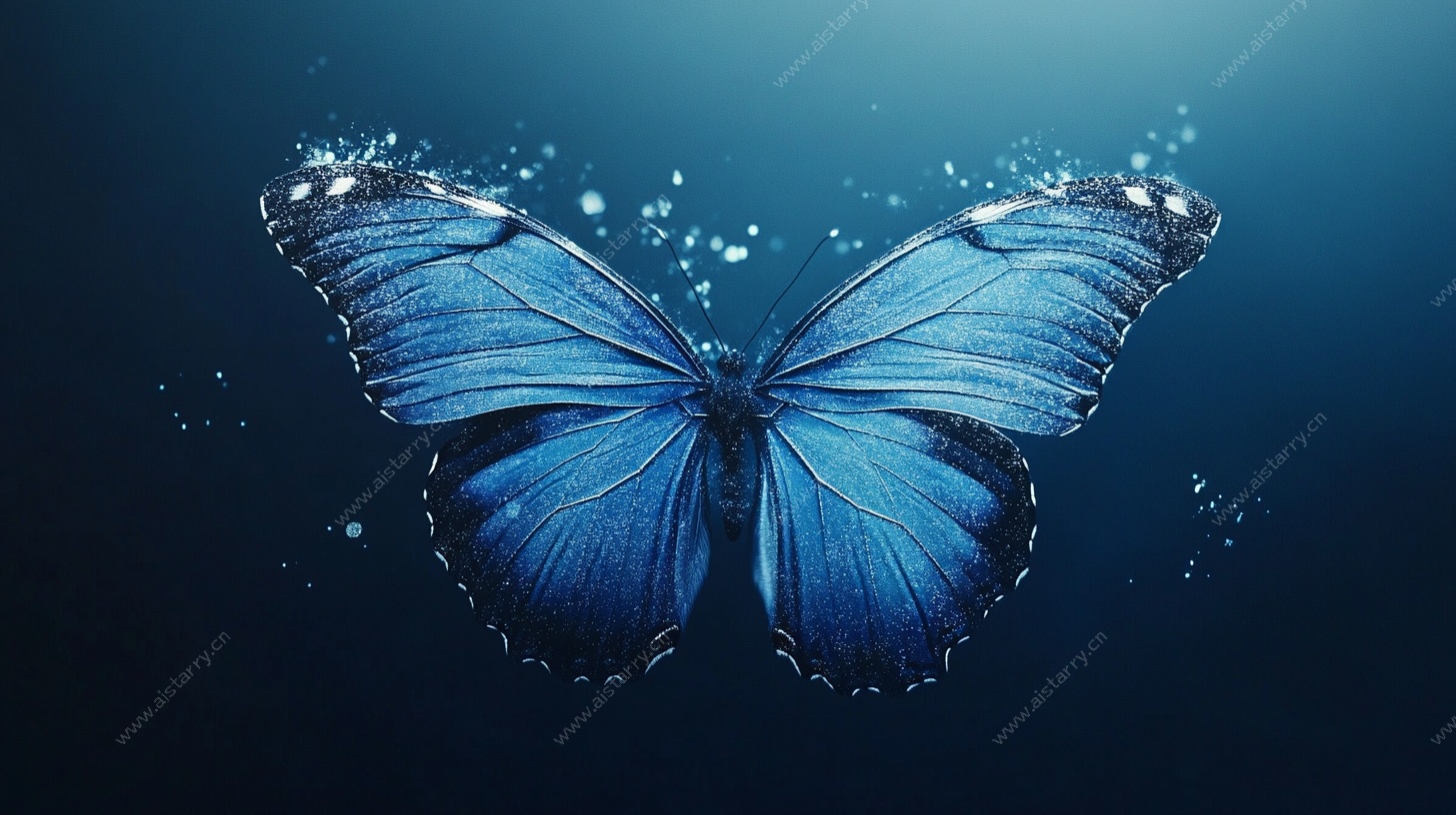 梦幻蓝蝶飞舞图