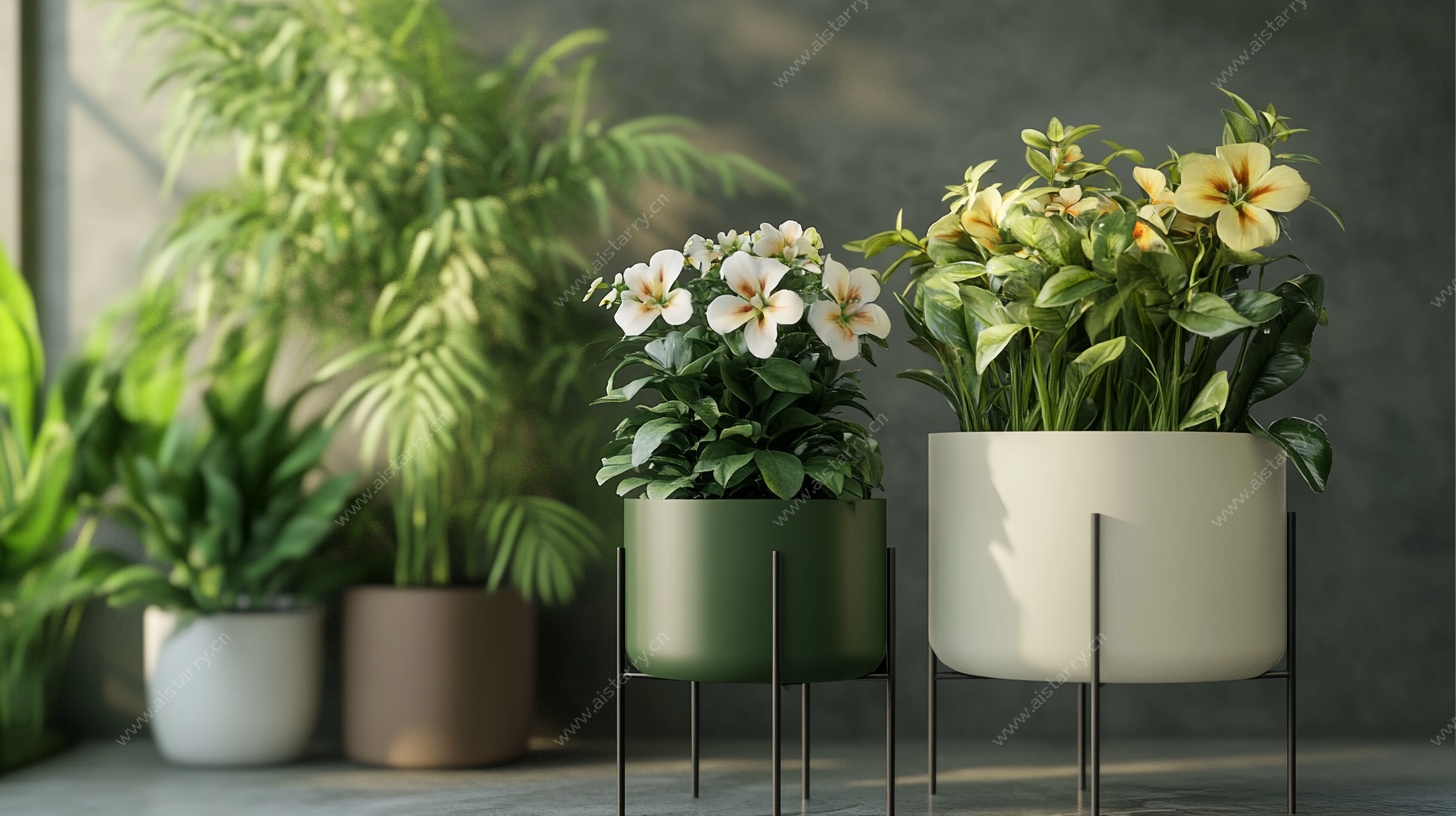 现代风绿植盆栽组合