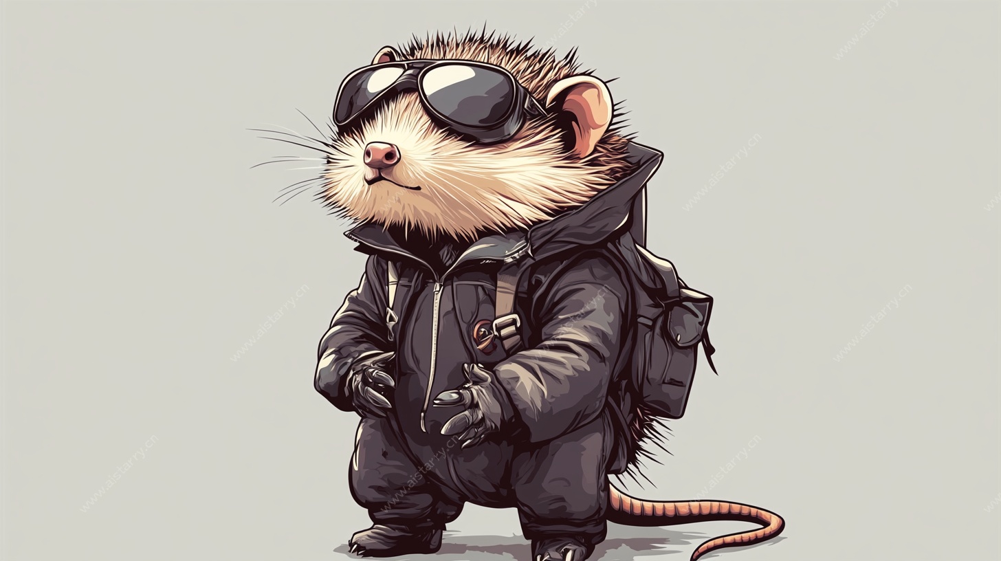 酷帅穿搭的时髦小老鼠