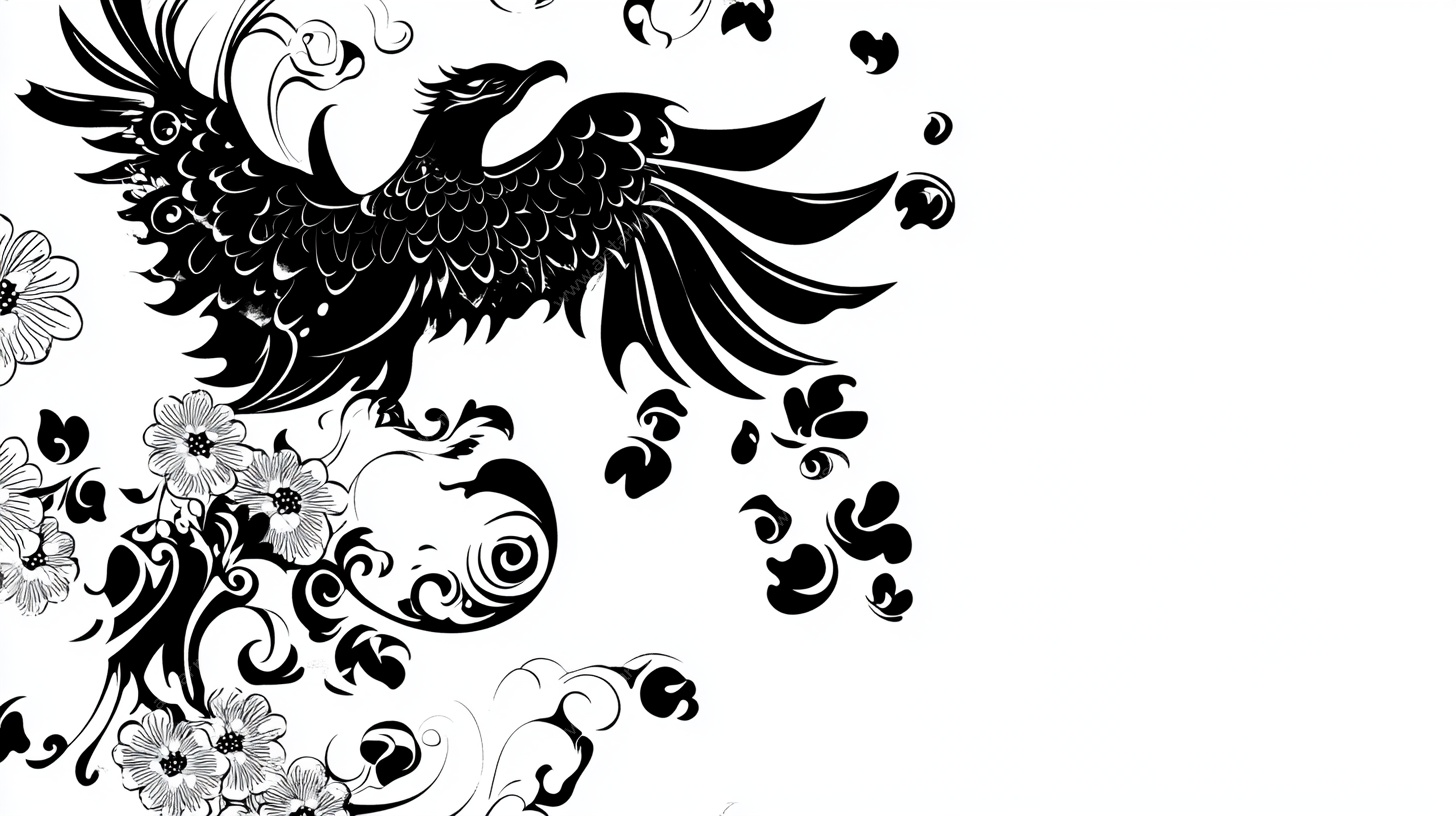 凤凰花卉装饰图案