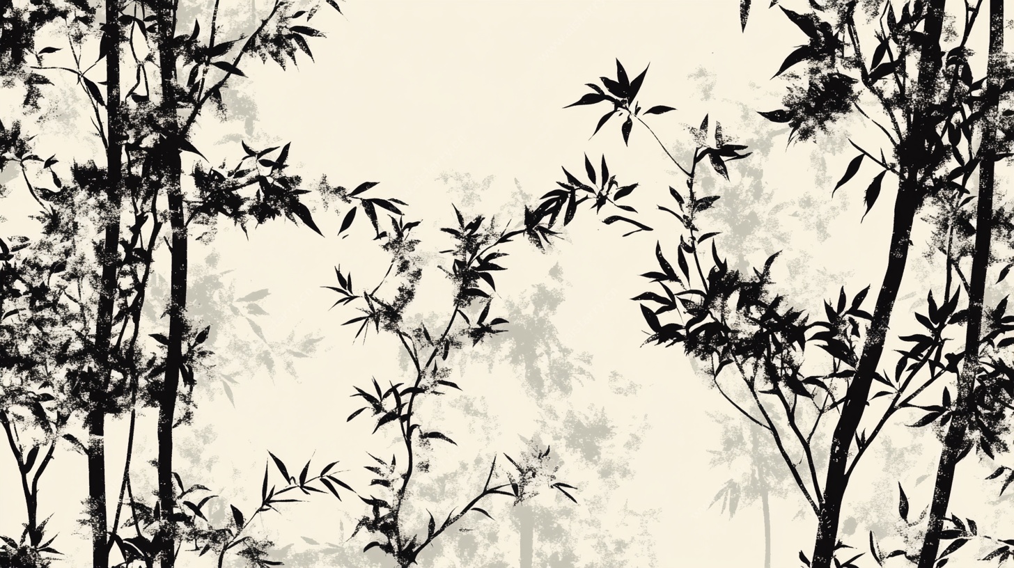 水墨竹林图