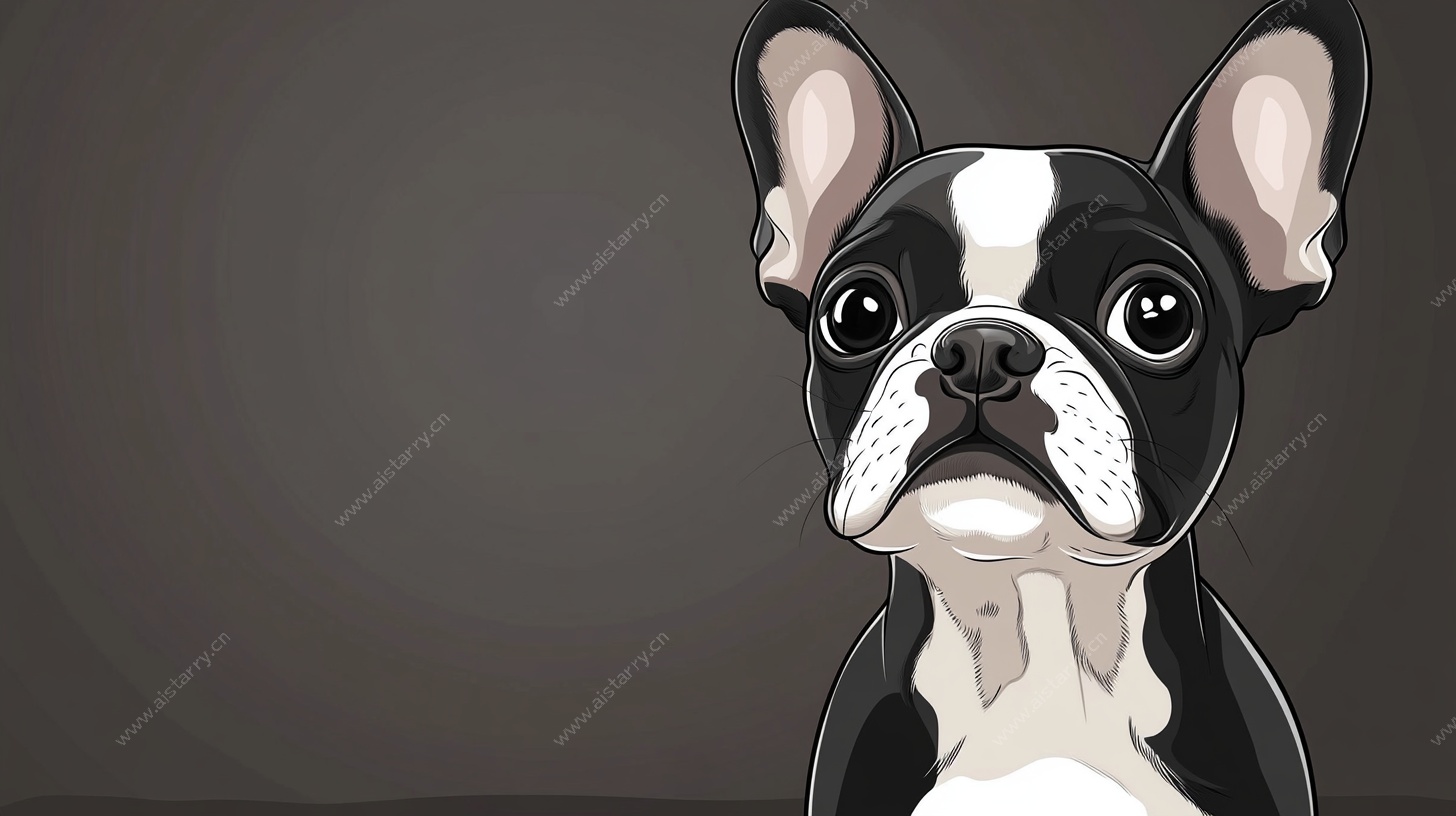 可爱法斗插画头像