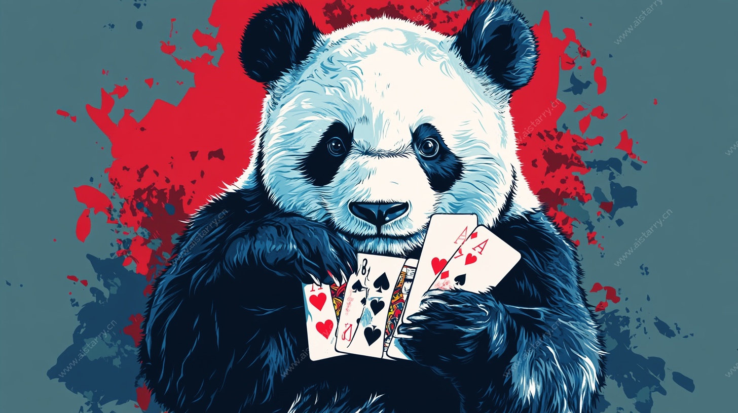 熊猫持牌插画
