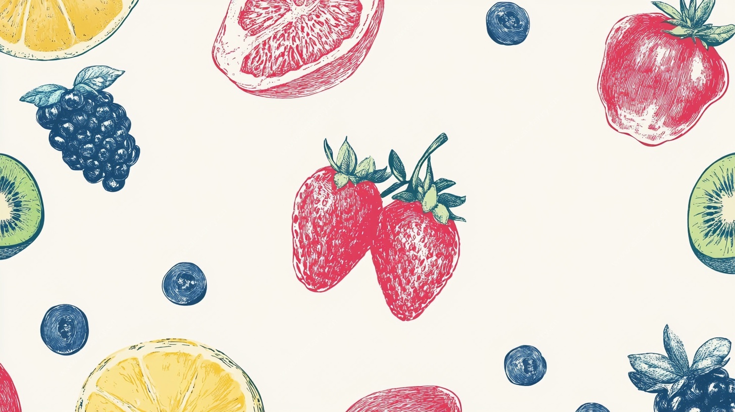 手绘水果图案背景图