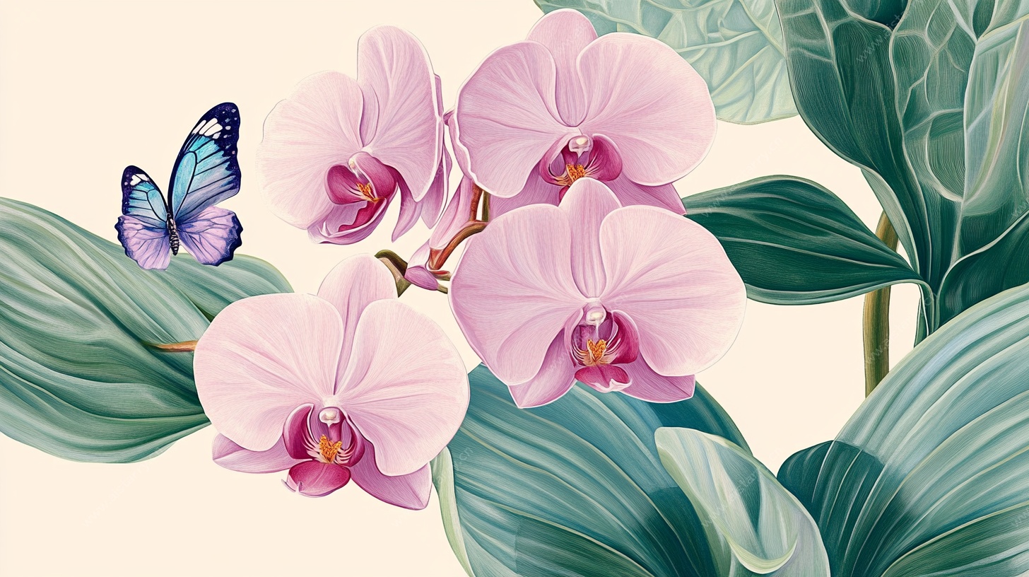 粉蝶兰与蝶的梦幻景致