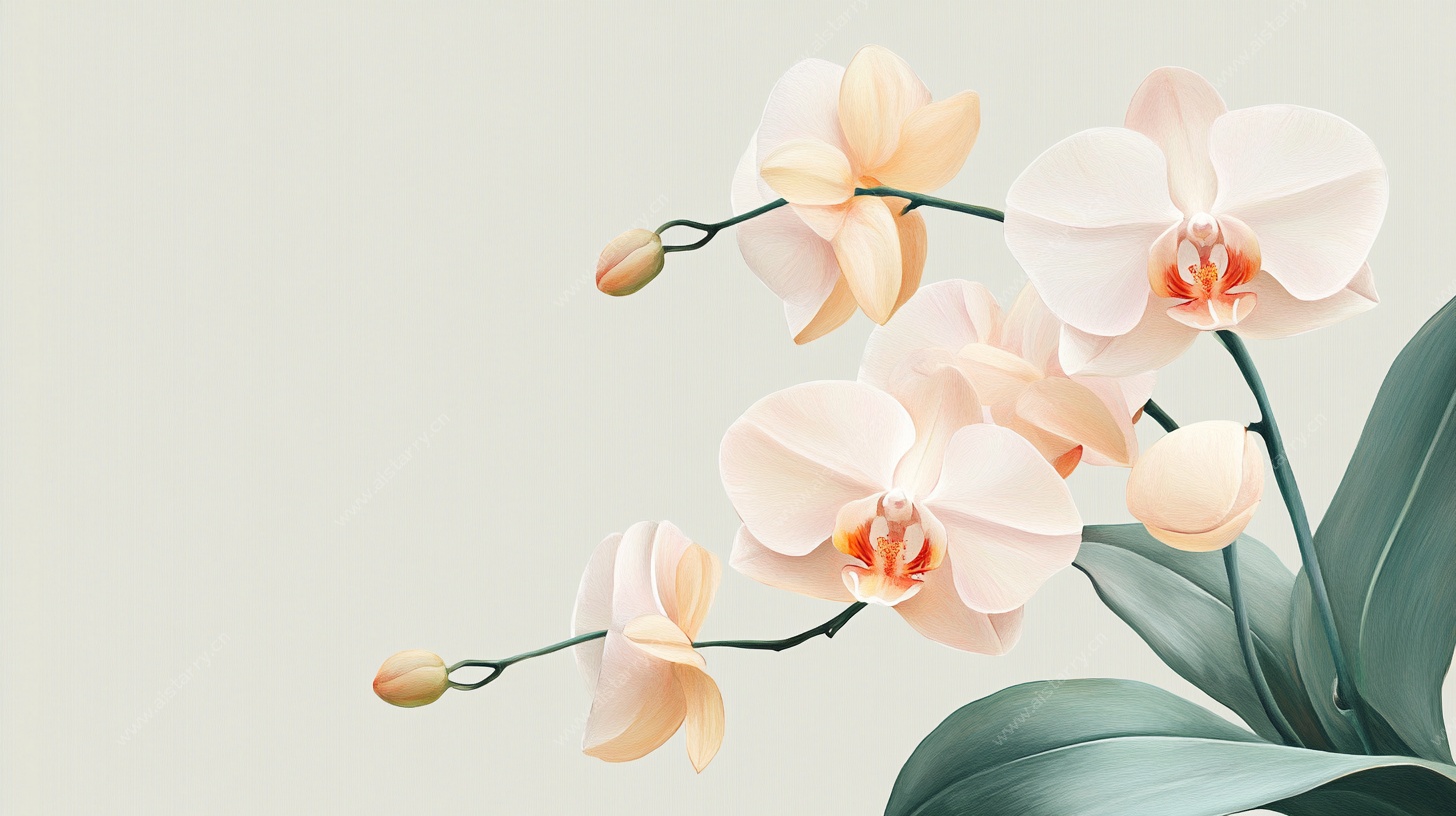 优雅淡粉蝴蝶兰特写