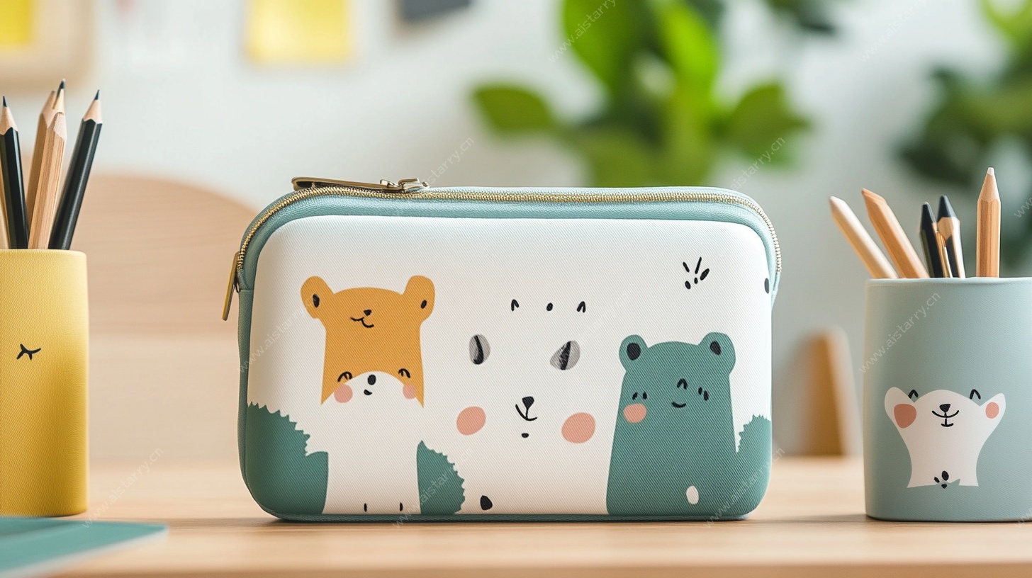 卡通动物图案文具收纳包
