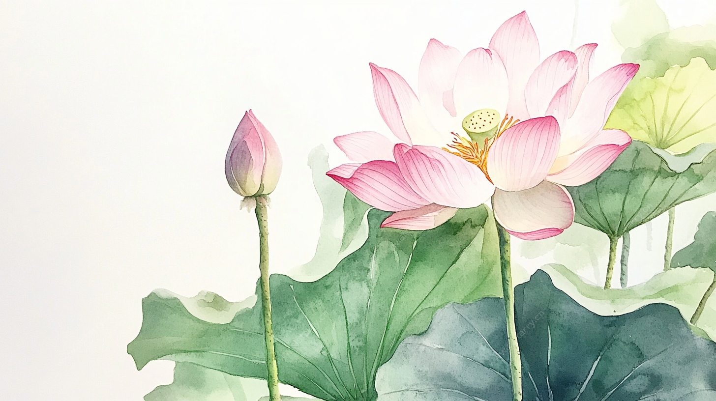 水墨荷花清雅图