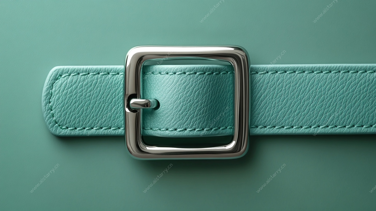 青绿色皮带特写