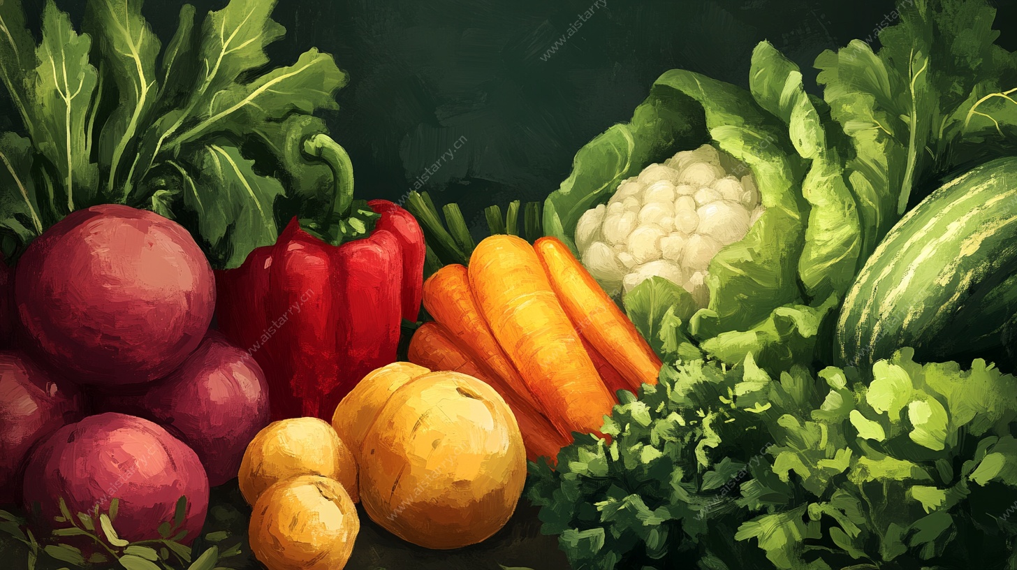 多彩蔬菜静物绘