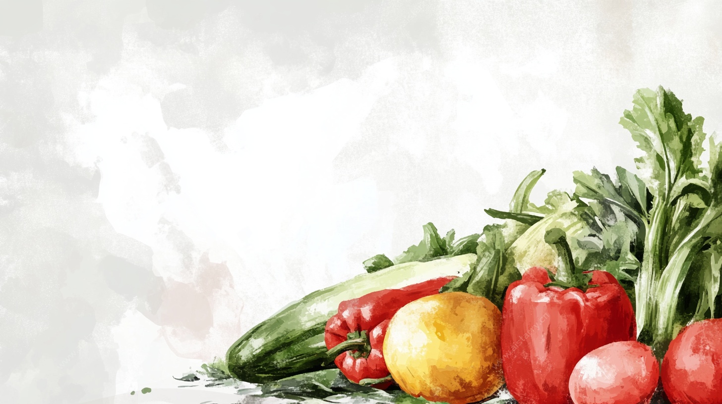 水彩绘多彩新鲜蔬菜
